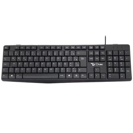 Teclado Duex, Usb, Abnt2, Preto - Dxkb156 Imagem de Teclado Duex, Usb, Abnt2, Preto - Dxkb156