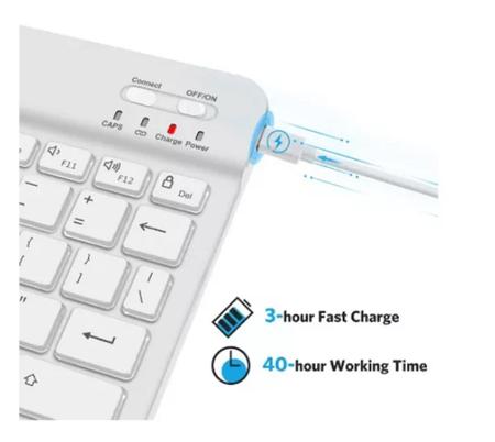 Teclado E Mouse Bluetooth Para Tablet Motorola Tab G70 - Fam Imagem de Teclado E Mouse Bluetooth Para Tablet Motorola Tab G70
