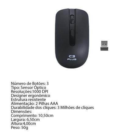 Teclado E Mouse Gamer Barato Usb Sem Fio Wireless 2.4Ghz Abnt2 - C3 Tech -  Kit Teclado e Mouse - Magazine Luiza