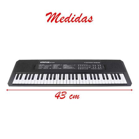 Teclado musical 61 teclas bigfun profissional infantil