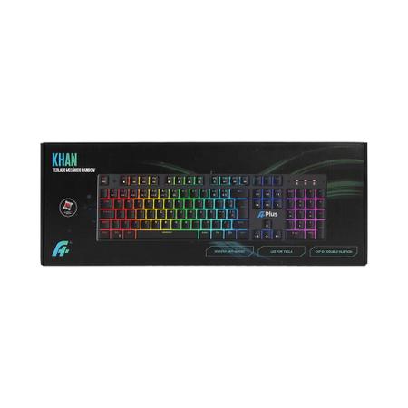 Imagem de Teclado Gamer APlus Tech Khan Rainbow Mecânico ABNT2 Switch Outemu Red - AP-KB-3991