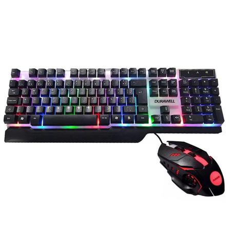 Imagem de Teclado Gamer Com Mouse Iluminação Rgb À Prova D'Água Dw-550