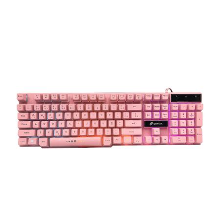 Imagem de Teclado Gamer Com Sensação Rosa Force X TC201 Oex Rainbow