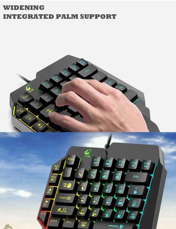 Teclado Gamer de mão única Iluminado 39 teclas T15 PUBG Zyoulang - Teclado  Gamer - Magazine Luiza