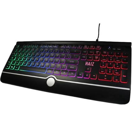 Imagem de Teclado Gamer HAIZ HZ-580 Teclas Baixas e Silenciosas, USB, Preto  ABNT2