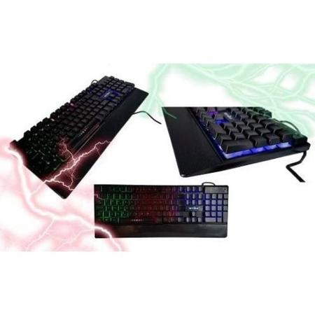 Imagem de Teclado Gamer Iluminado Led Semi-mecânico RGB WB-100 Weibo