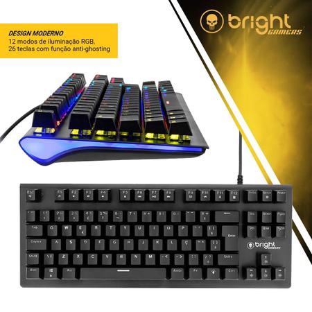 TECLADO USB GAMER MECÂNICO ANTI-GHOSTING LEDS RGB COMPACT II