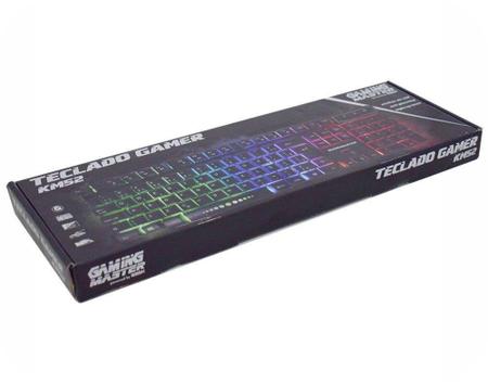 Imagem de Teclado Gamer K-mex Semi Mecânico LED RGB USB KM-5225