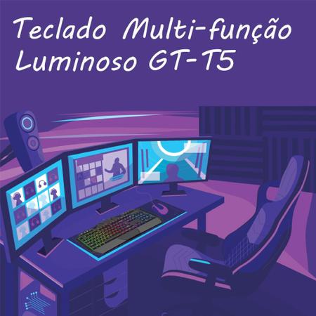 Imagem de Teclado Gamer Lehmox GT-T5 Semi Mecânico RGB Para Jogos PC Notebook USB Rainbow Led