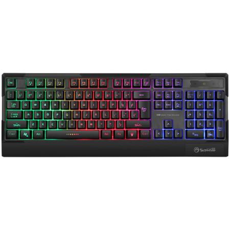 Imagem de Teclado Gamer Marvo K606 Membrana Rainbow Preto