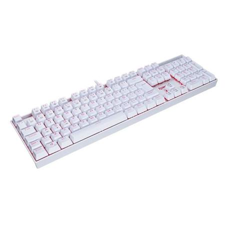 Imagem de Teclado Gamer Redragon Mitra Lunar White Mecânico Led Red ABNT2 Switch DIY Outemu Blue K551W