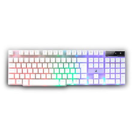 Imagem de Teclado Gamer Rise Mode G1, RGB Rainbow, USB, Preto e Branco - RM-TG-01-BW