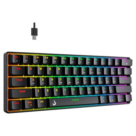 Imagem de Teclado Gamer Semi Mecânico Rise Mode G2 Mini, RGB, Layout 60% - RM-TG-02-B