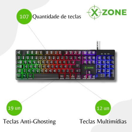 Imagem de Teclado Gamer Xzone GTS-01 Semi Mecânico, Confortavel, USB, PC, com Fio, FPS, Gaming House, Game Station, para Jogar