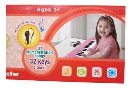 Teclado infantil a pilha rosa - TOYS - Piano / Teclado de Brinquedo