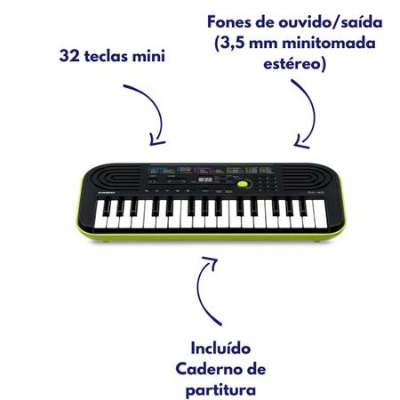 Teclado Musical Infantil Casio SA46 Verde