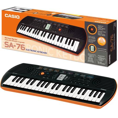 Teclado Casio Infantil Sa 76 Laranja 44 Teclas Com Fonte