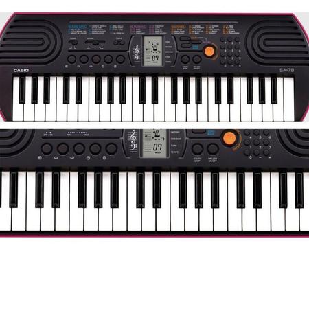 Teclado Infantil Casio Preto e Rosa - SA-78