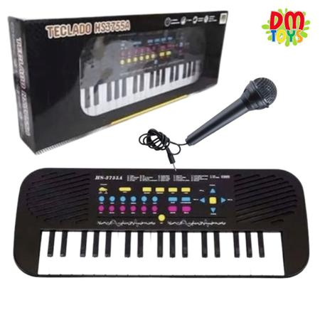 Teclado Infantil com 22 Musicas 37 Teclas e 54,5cm da DM TOYS