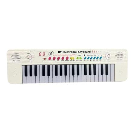 Teclado Infantil com Microfone 7548 Branco - Wellmix - nivalmix