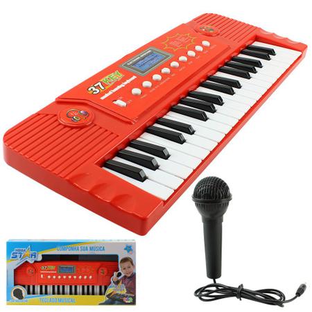 Teclado Musical Infantil C/ Microfone Musicas Tocar Cantar - MTM