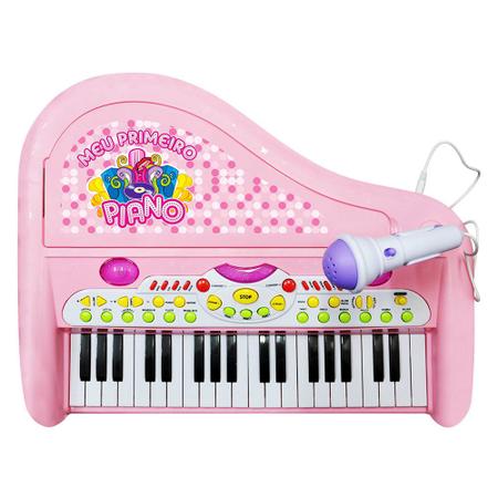 Teclado Infantil Meu Primeiro Piano Musical Com Microfone e Banquinho - Dm  - Piano / Teclado de Brinquedo - Magazine Luiza