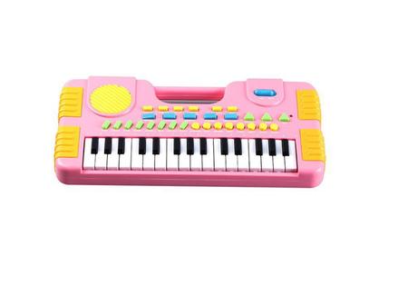 Piano Teclado Infantil com 31 Teclas, Microfone e Banco, para Crianlas de 2  Anos, LoveMini, Branco - Dular