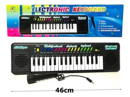 Piano Teclado Musical Infantil Eletrônico 32 Teclas Com Karaoke Microfone -  Chic Outlet - Economize com estilo!