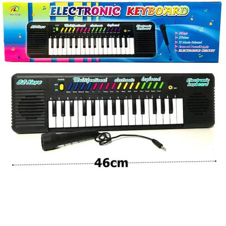 Teclado Infantil Musical Teclas Keys Com Microfone Piano