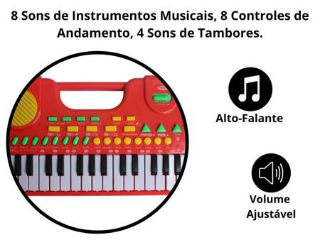 Teclado Infantil 31 Teclas Brinquedo Piano Musical Reproduz e Grava  Importway BW104