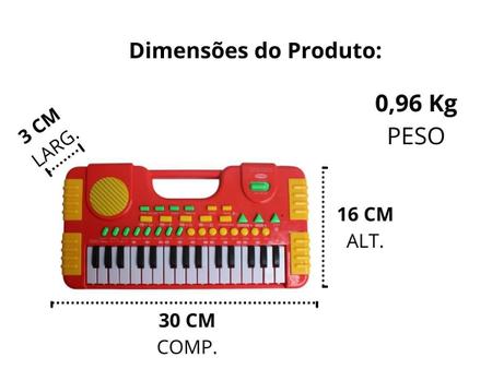 Teclado Piano Musical Infantil Gravador 31 Teclas Importway