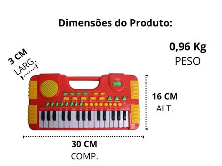 Teclado infantil 31 teclas brinquedo piano musical reproduz e