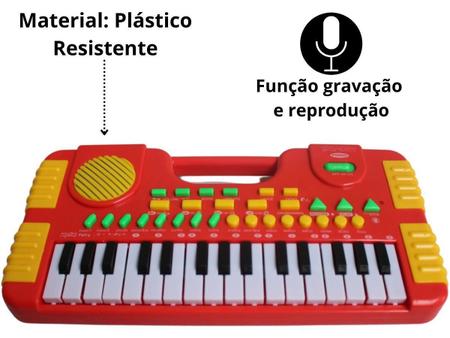 Teclado Piano Musical Infantil com Sons Eletrônicos 32 Teclas VERMELHO -  TOYS - Piano / Teclado de Brinquedo - Magazine Luiza