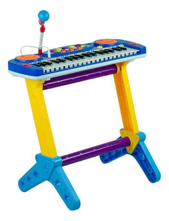 Brinquedo Instrumento Musical Piano/Teclado Infantil Com Banquinho E  Microfone 37 Teclas, 4 Ritmos E Volume Regulável BW151 4199