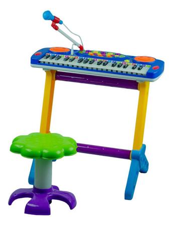 Teclado Infantil Musical Piano Brinquedo Iniciante 37 Teclas Com
