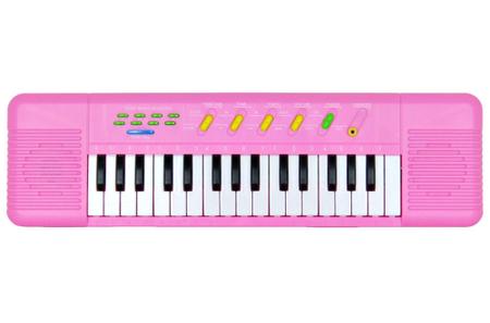 Imagem de Teclado Infantil Musical Piano 37 Músicas com Microfone Rosa