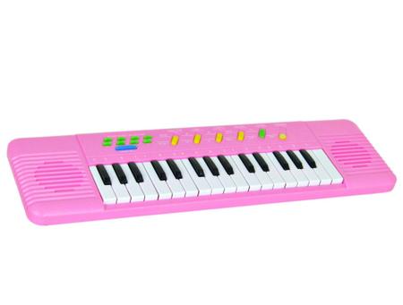 Imagem de Teclado Infantil Musical Piano 37 Músicas com Microfone Rosa