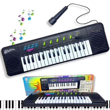 Imagem de Teclado Infantil Musical Teclas Keys Com Microfone Piano F114