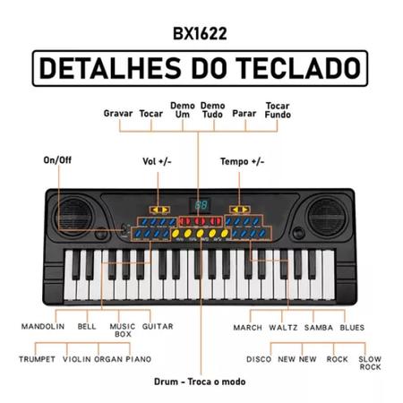 Teclado Infantil 37 Teclas Dm Toys Com Microfone - TRENDS
