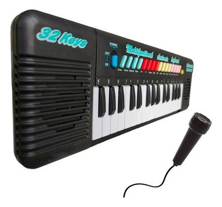 Teclado Infantil Piano Brinquedo Musical Com Karaoke E Microfone