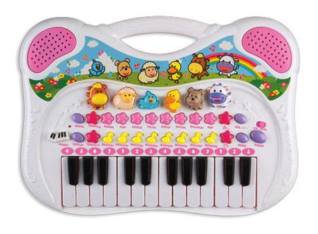 Teclado Infantil - Piano Musical Animal - Rosa - Braskit