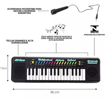 Piano Teclado Eletrônico Infantil 22 Musicas Com Microfone - ToyKing -  Teclado Infantil - Magazine Luiza