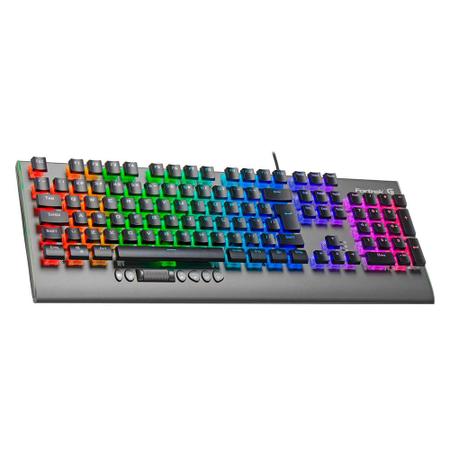 Imagem de Teclado Mecânico Gamer Fortrek Cruiser, RGB, Switch KRGD Crystal, ABNT2, Dark Grey - 70549