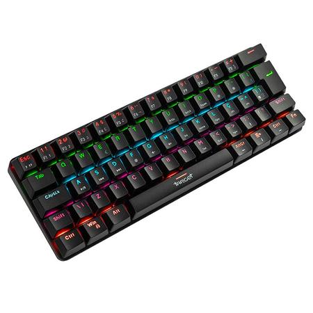 Imagem de Teclado Mecanico Gamer TGT Sherman Compacto, Rainbow, ABNT2, Switch Azul, Preto, TGT-SHTKL-RBW01