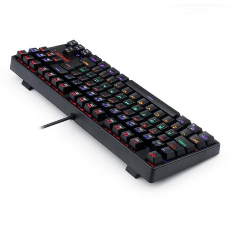 Imagem de Teclado mecanico usb gamer daksa rainbow switch outemu brown redragon k576r-1 preto