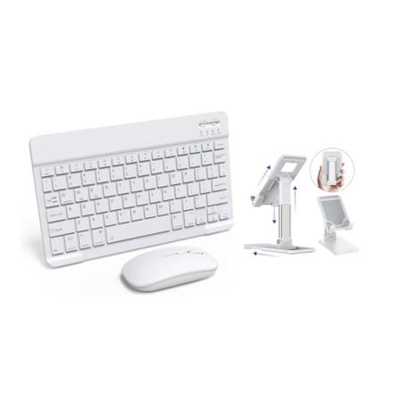 Teclado Mini Com Mouse Bluetooth + Suporte Para Tablet Sm Galaxy S8 - FAM Imagem de Teclado Mini Com Mouse Bluetooth + Suporte Para Tablet Sm Galaxy S8
