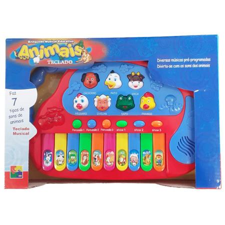 Piano Infantil Teclado Musical Som De Animais Fazendinha Cnf