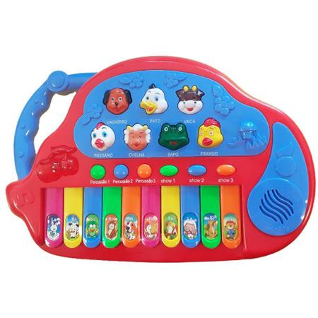 Piano Infantil Teclado Musical Som De Animais Fazendinha Cnf