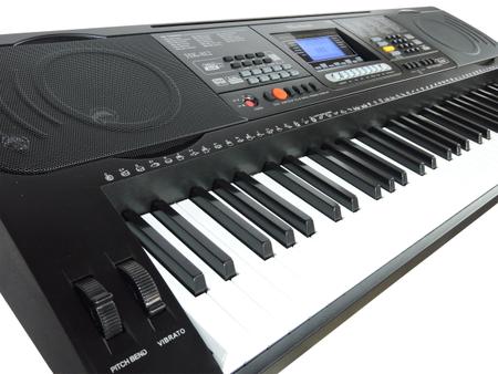 Imagem de Teclado Musical Arranjador 61 Teclas HK 812 - Profissional Sensitive - USB - LCD + Suporte Pedestal