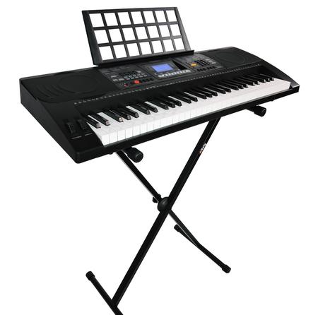 Imagem de Teclado Musical Arranjador 61 Teclas HK 812 - Profissional Sensitive - USB - LCD + Suporte Pedestal